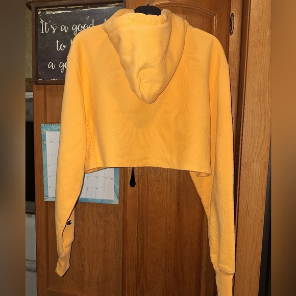 Champion Reverse Weave Women's Orange Cropped Hoodie in a size medium. EUC - Picture 7 of 7